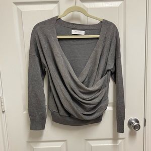 Paisie Grey Wrap Front Top